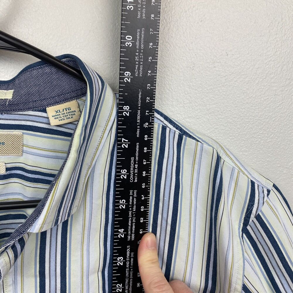 Tommy Bahama shirt mens xl blue long sleeve button‎ down striped island modern - Picture 5 of 9